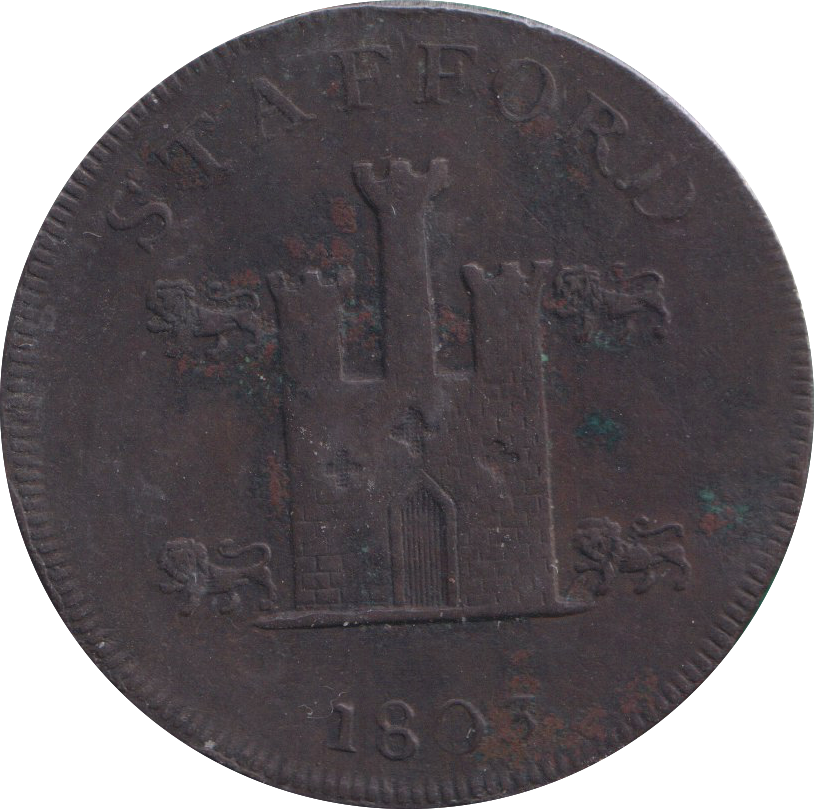 1803 PENNY TOKEN STAFFORDSHIRE CASTLE
