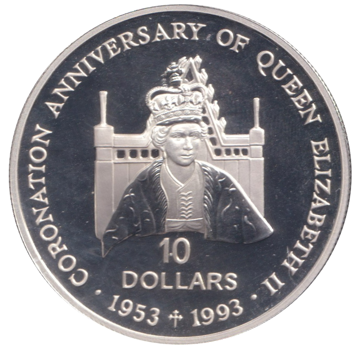 1992 SILVER PROOF 10 DOLLAR SOLOMON ISLANDS