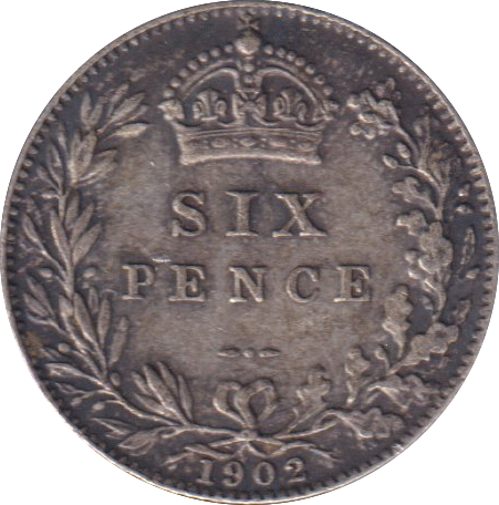 1902 SIXPENCE (EF)
