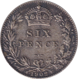 1902 SIXPENCE (EF)