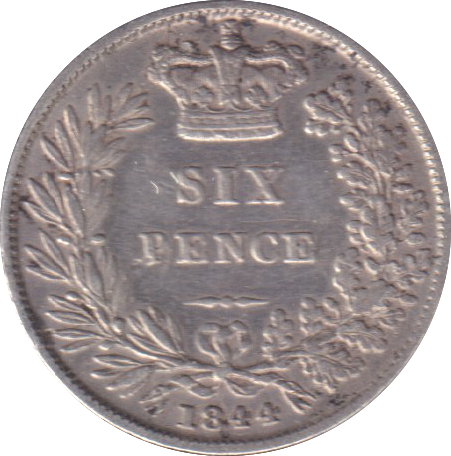 1844 SIXPENCE (VF)