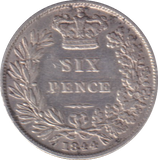 1844 SIXPENCE (VF)