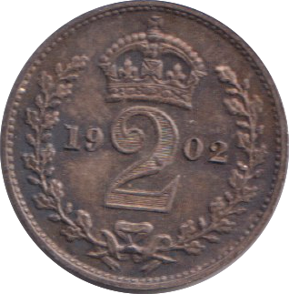 1902 MAUNDY TWO PENCE ( AUNC )