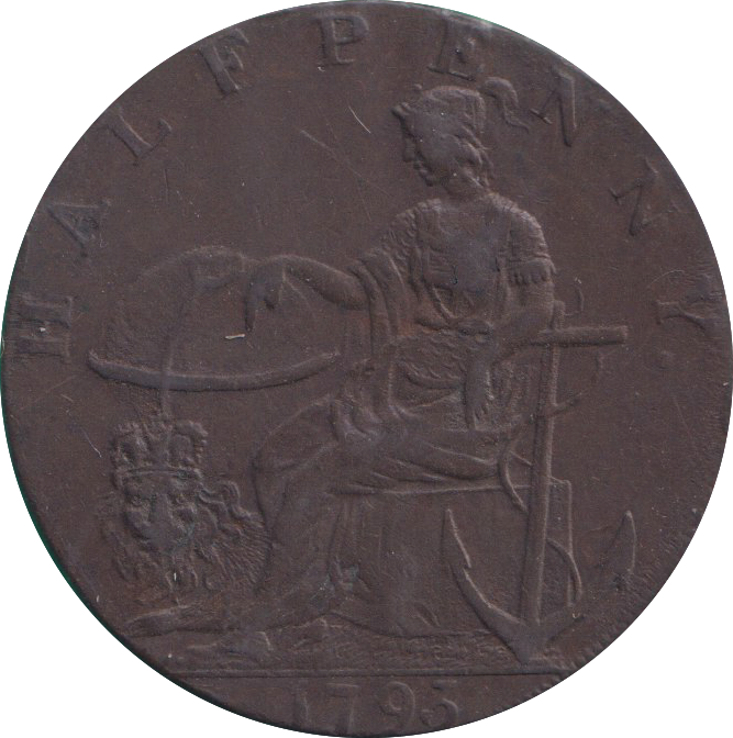 1793 HALFPENNY TOKEN EMSWORTH J STRIDE SHIP