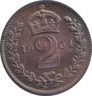 1904 MAUNDY TWO PENCE ( UNC )