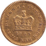 1809 GOLD THIRD GUINEA ( GVF )
