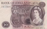 TEN POUNDS BANKNOTE HOLLOM REF £10-4 ( EF )
