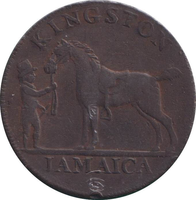 1790 HALFPENNY TOKEN JAMAICA FERRY GRASS