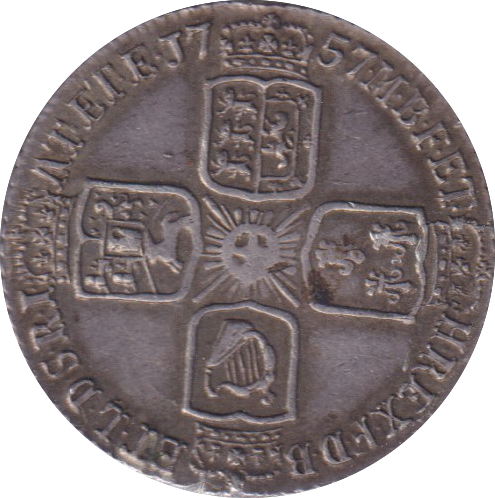 1757 SIXPENCE (GVF)