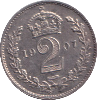 1907 MAUNDY TWO PENCE ( UNC )