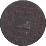 1794 HALFPENNY TOKEN MIDDLESEX HOMOUR UNDER FOOT