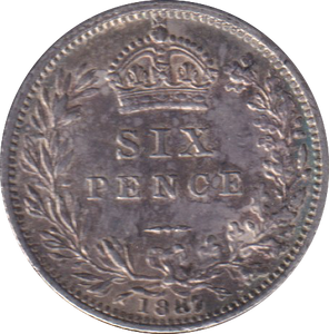 1887 SIXPENCE (EF)