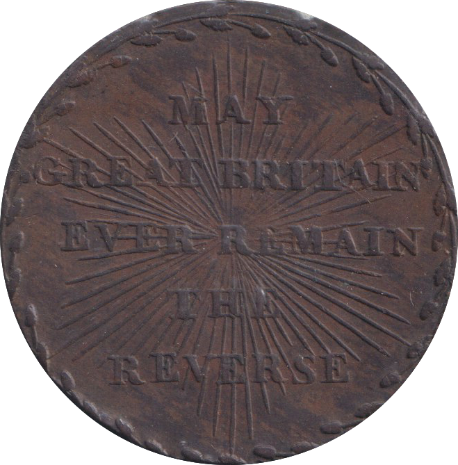 1794 HALFPENNY TOKEN MIDDLESEX HOMOUR UNDER FOOT