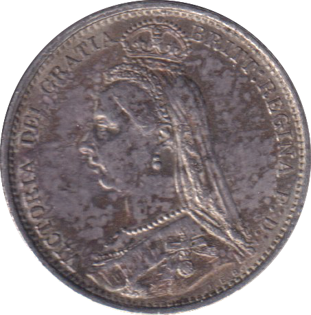 1887 SIXPENCE (EF)