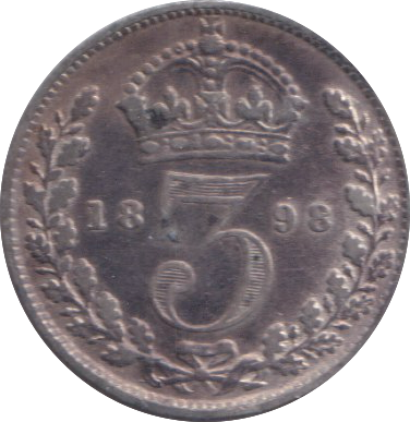 1898 MAUNDY THREE PENCE ( VF )