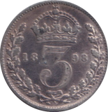 1898 MAUNDY THREE PENCE ( VF )