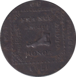 1794 HALFPENNY TOKEN MIDDLESEX HOMOUR UNDER FOOT