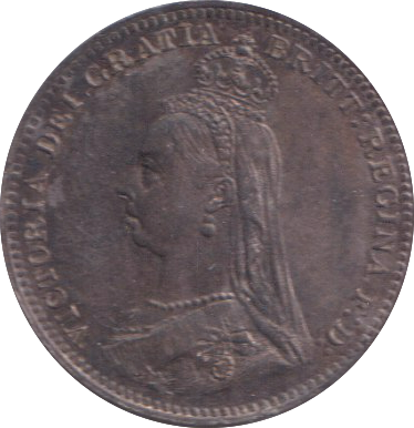 1890 MAUNDY THREE PENCE ( EF )