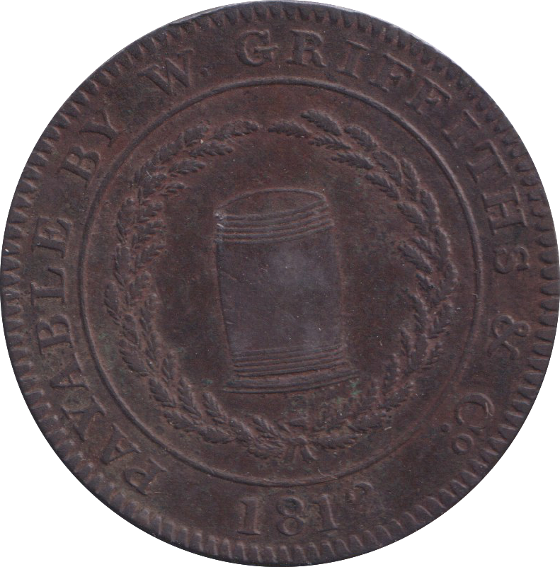 1812 PENNY TOKEN CARMARTHEN VD GRIFFITHS