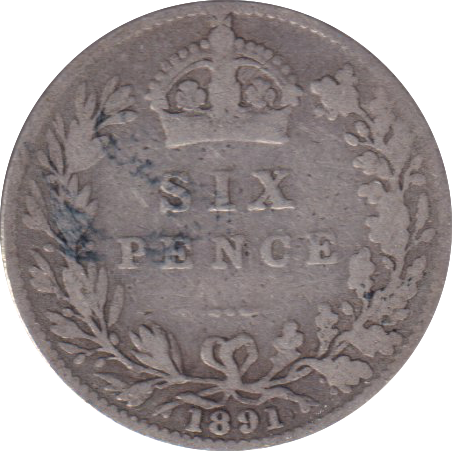 1891 SIXPENCE (FINE)