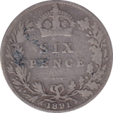 1891 SIXPENCE (FINE)