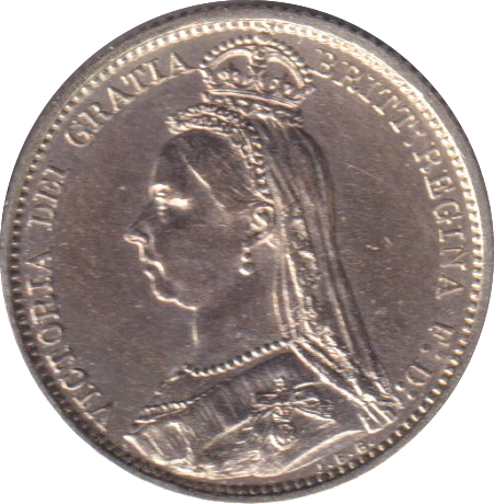 1887 SIXPENCE (EF)