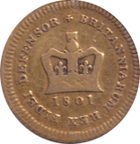 1801 GOLD THIRD GUINEA ( FINE )
