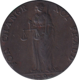 1794 HALFPENNY TOKEN BUNGAY CASTLE