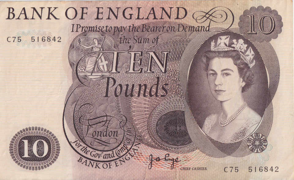 TEN POUNDS BANKNOTE PAGE REF £10-10 ( VF )