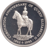 1993 SILVER PROOF FIFTY PENCE FALKLAND ISLANDS