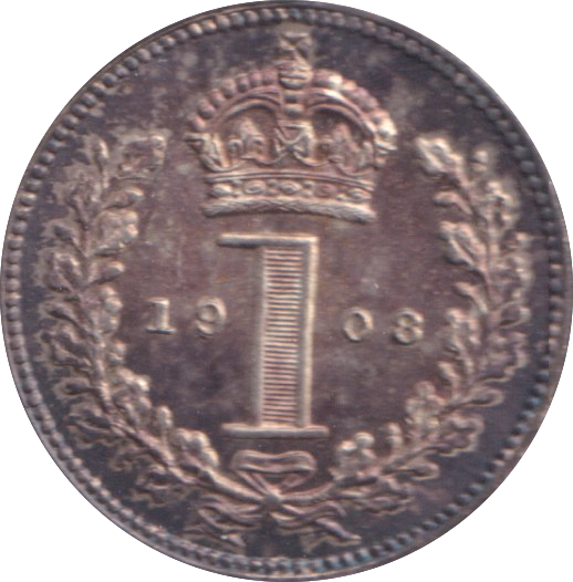 1908 MAUNDY ONE PENNY ( MATT PROOF )