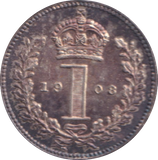 1908 MAUNDY ONE PENNY ( MATT PROOF )