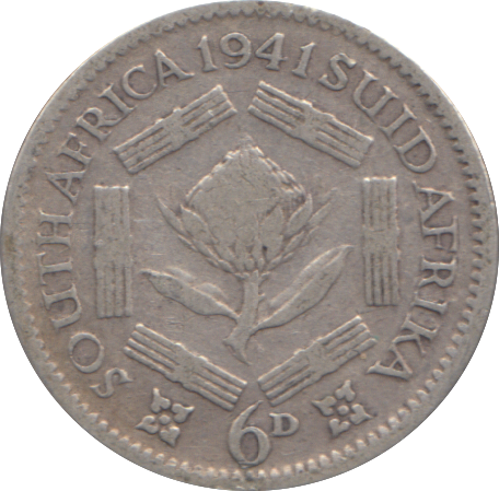 1941 SILVER SIX PENCE SOUTH AFRICA