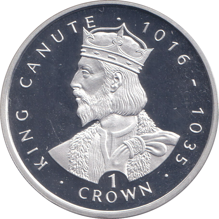 1999 SILVER PROOF ONE CROWN KING CANUTE