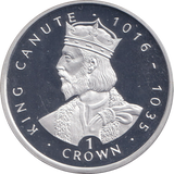 1999 SILVER PROOF ONE CROWN KING CANUTE