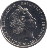 2017 FIVE POUND WE WILL REMEMBER THEM BAILIWICK OF JERSEY ( BU )