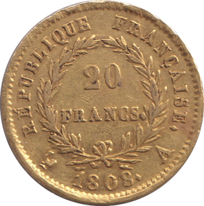 1808 GOLD 20 FRANCS FRANCE