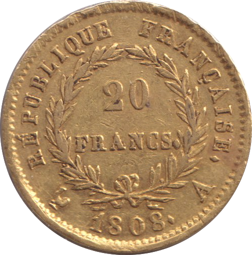 1808 GOLD 20 FRANCS FRANCE