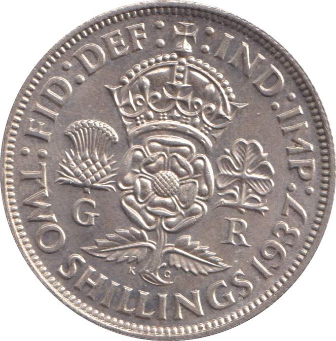 1937 TWO SHILLINGS ( UNC )