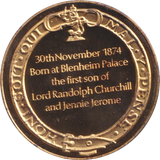 1974 SILVER GOLD PLATED WINSTON CHURCHILL BIRTH MEDALLION