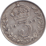1908 THREEPENCE ( GF )