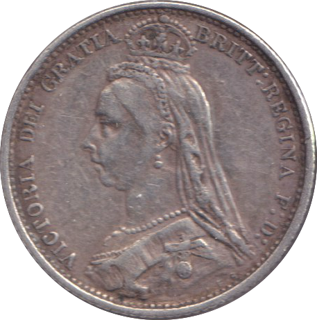 1887 SIXPENCE ( GF )