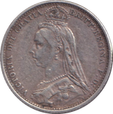 1887 SIXPENCE ( GF )