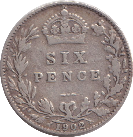 1902 SIXPENCE  ( GF )