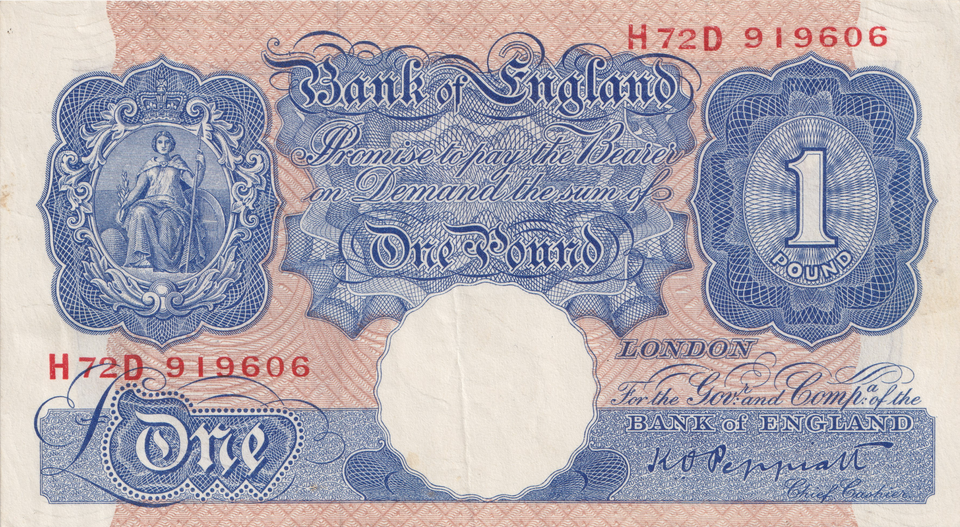ONE POUND BANKNOTE BANK OF ENGLAND PEPPIATT £1-89