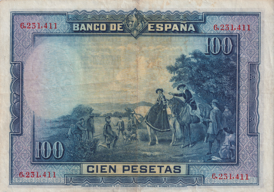 1928 100 PESTAS BANKNOTE SPAIN REF-1633