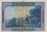 1928 100 PESTAS BANKNOTE SPAIN REF-1633