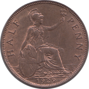 1929 HALFPENNY ( UNC )
