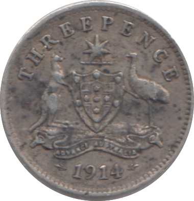 1914 SILVER THREE PENCE AUSTRALIA
