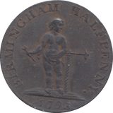 1793 BIRMINGHAM HALFPENNY TOKEN